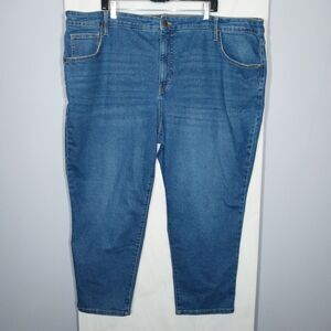 Terra & Sky Women’s Jeans Plus Sz 26W Petite Denim Blue Straight Leg High Rise